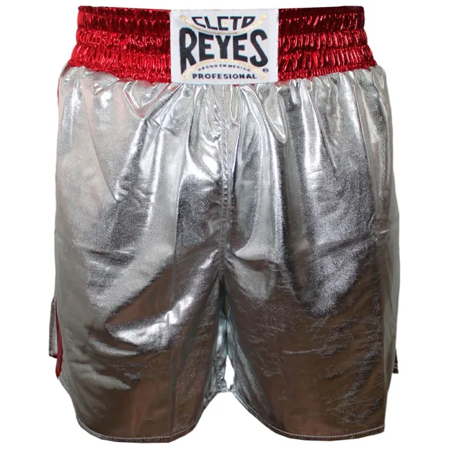 Боксерские шорты CLETO REYES Silver Skin Lycra Silver Red