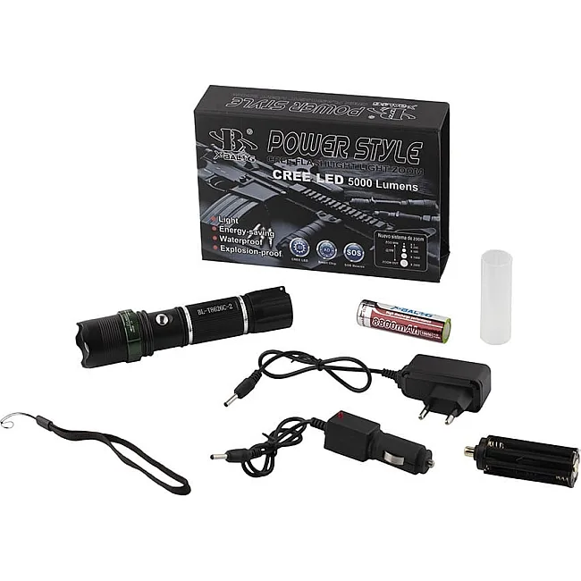 Фонарь X-BALOG UV 2 диоды BL-T8626C-2 алюминиевый (диапазон до 300 м) L-072