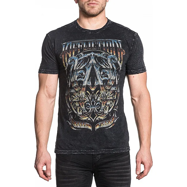 Футболка AFFLICTION A Frame Chrome SS Tee Black