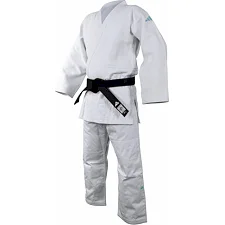 Кимоно для дзюдо Champion III Olympic Slim Fit с лицензией IJF | белое/голубой логотип | ADIDAS J-IJF3-L