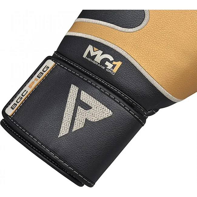 Перчатки для бокса RDX Leather Black Gold