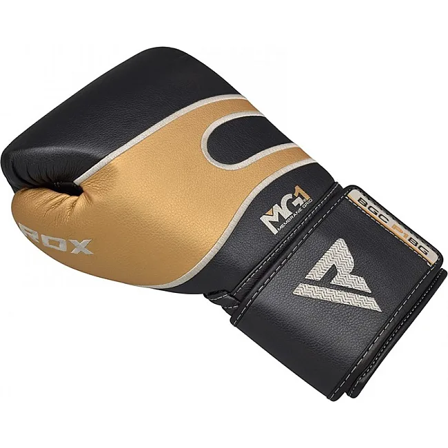Перчатки для бокса RDX Leather Black Gold