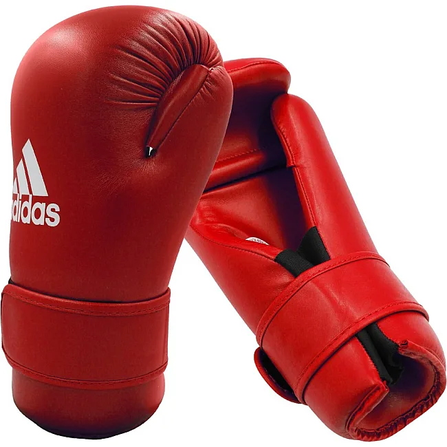 Перчатки полуконтакт для кикбоксинга Open Hand Semi-Contact Gloves с лицензией WAKO (красный) ADIDAS WAKOG3