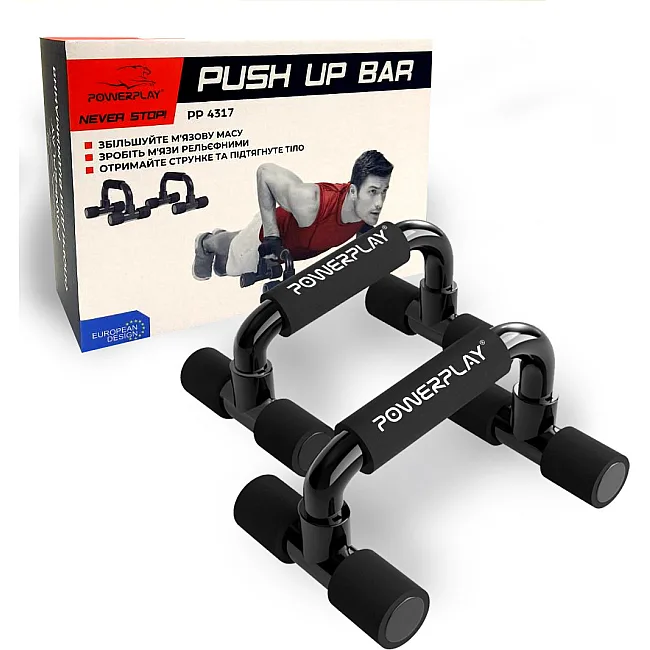 Упоры для отжиманий POWERPLAY 4317 Push Up Bars пластиковые (Прямые)