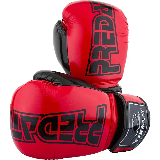 Боксерские перчатки PowerPlay 3017 Predator Красный карбон