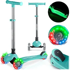 Детский самокат трехколесный Ricokids Glow бирюзовый