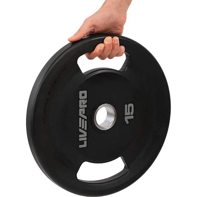 Блины диски полиуретановые 2 Handle металлическая втулка LiveUp LP8337-15 ø51мм 15кг