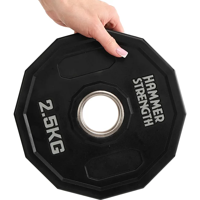 Млинці диски поліуретанові 2 Handle металева втулка HAMMER STRENGHT TA-9986-2_5 (Чорний)