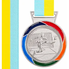 Медаль спортивная с лентой цветная тематическая SP-SPORT Футбол C-6857 (Серебряный)