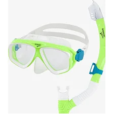 Набор маски и трубки Speedo JR ADVNT MSKSRKL SET 328 салатовый, прозрачный (для детей) One Size