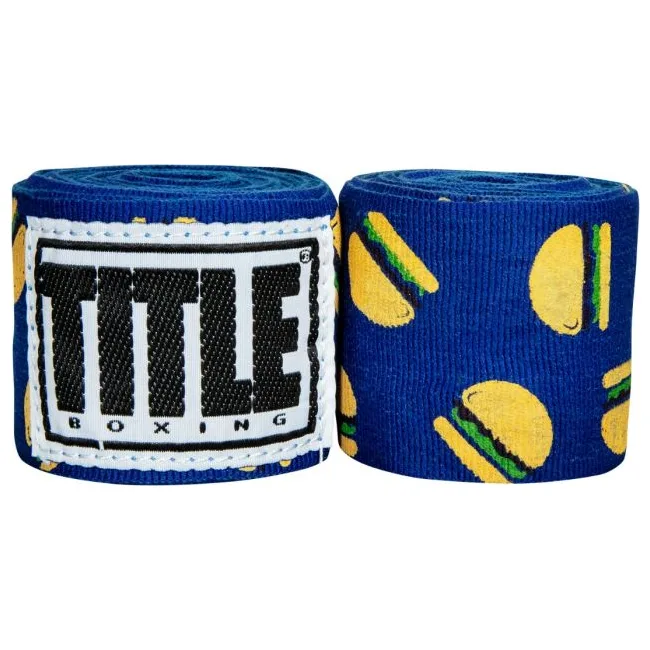 Бинты боксерские эластичные TITLE Boxing Print Mexican Stile Hamburger 4.5м