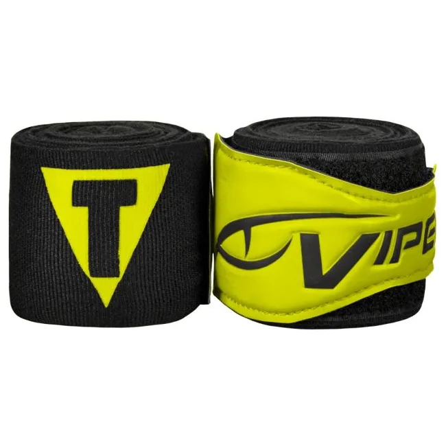 Бинты боксерские эластичные TITLE VIPER Coil 4,5м Черные с желтым