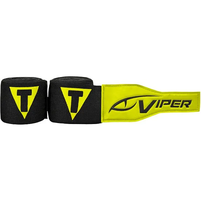 Бинты боксерские эластичные TITLE VIPER Coil 4,5м Черные с желтым