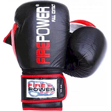 Боксерские перчатки FirePower FPBG9 Черные с красным