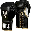 Боксерские перчатки TITLE Boxeo MexicanLeather Lace Training Quatro Черные