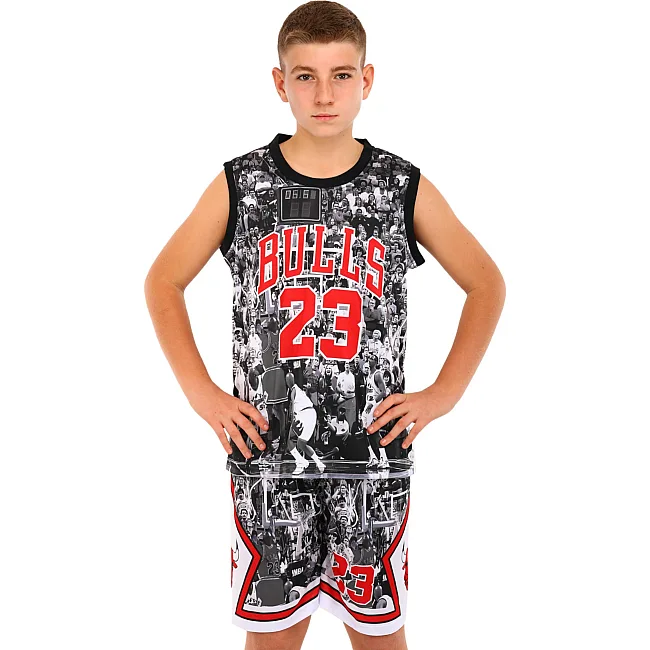 Детская баскетбольная форма
 NBA клуб Chicago Bulls 23 BA-6644 (Черный-белый)