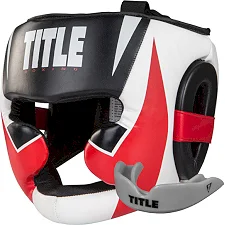 Боксерский шлем TITLE MMA Command Full Black/Red/White (капа в комплекте)