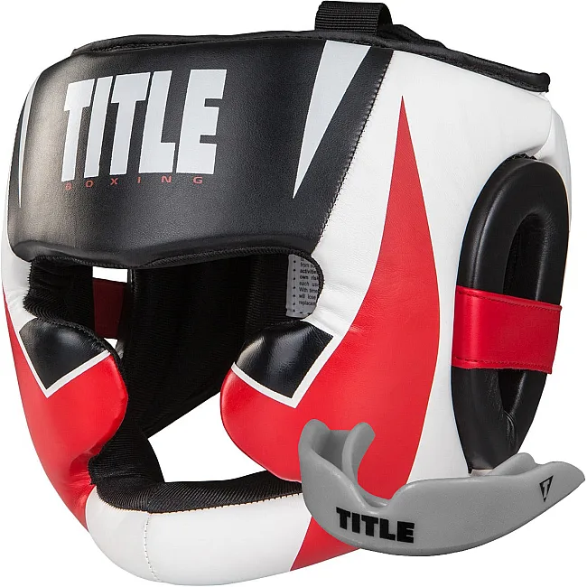 Боксерский шлем TITLE MMA Command Full Black/Red/White (капа в комплекте)