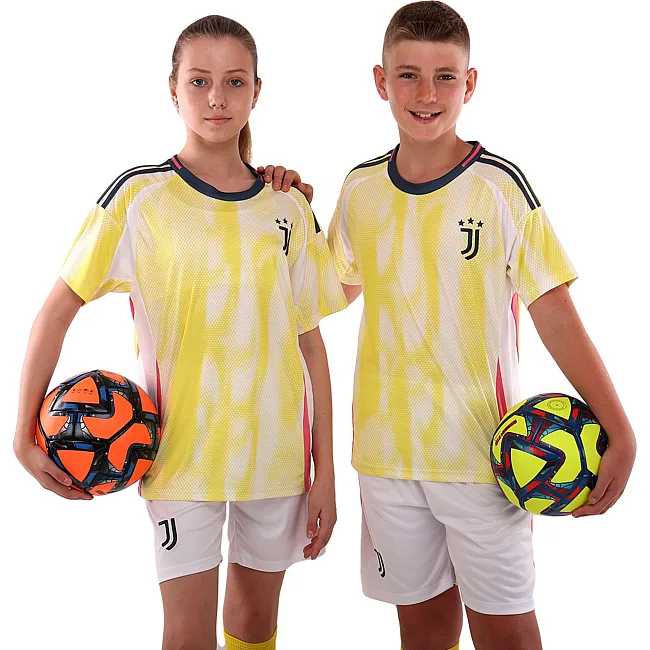 Футбольна форма дитяча із символікою клубу
 JUVENTUS гостьова 2025 SP-SPORT

 CO-4744 20-28 (Жовто-білий)