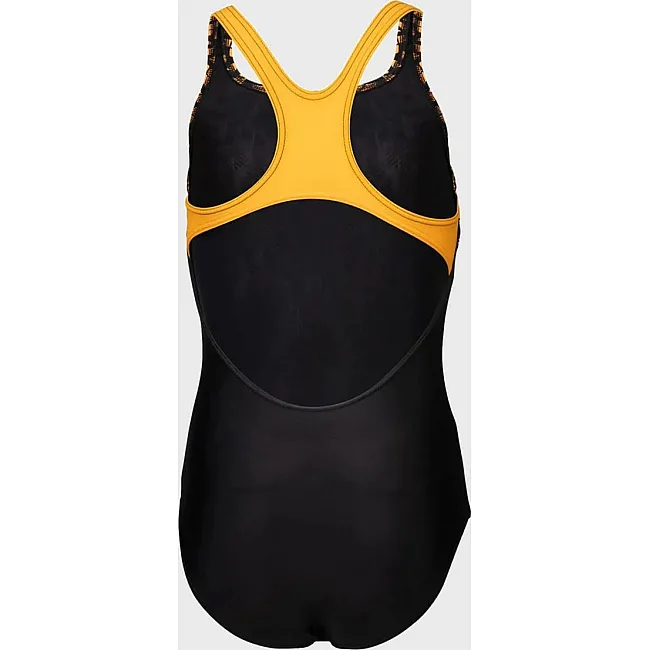 Купальник закрытый для девочек Arena KIKKO V SWIMSUIT SWIM PRO BACK черный, желтый
