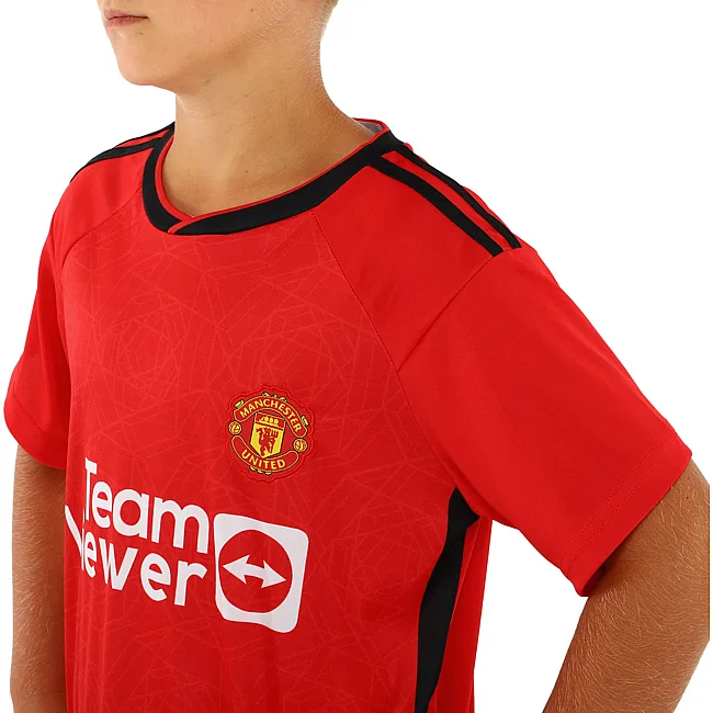 Распродажа! Футбольная форма детская с символикой клуба MANCHESTER UNITED домашняя 2024 SP-SPORT CO-7185 (Красный-черный)