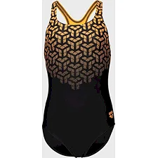 Купальник закрытый для девочек Arena KIKKO V SWIMSUIT SWIM PRO BACK черный, желтый
