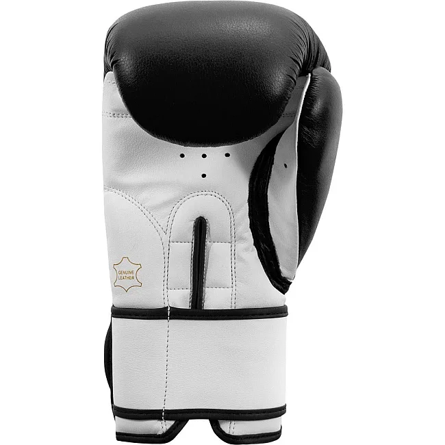 Боксерские перчатки TITLE Premier Leather Black/White (бинты 4м. в комплекте)
