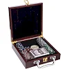 Набор для покера в деревянном кейсе Poker game set SP-SPORT IG-6641 100 фишек
