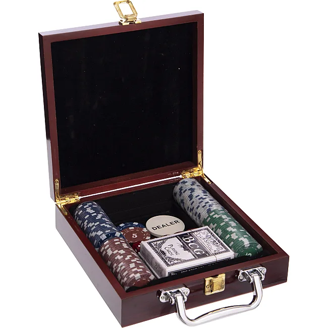 Распродажа! Набор для покера в деревянном кейсе Poker game set SP-SPORT IG-6641 100 фишек