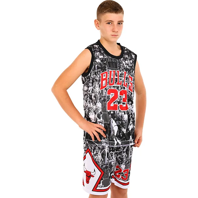 Детская баскетбольная форма
 NBA клуб Chicago Bulls 23 BA-6644 (Черный-белый)