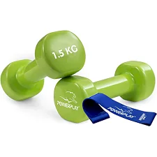 Гантели виниловые PowerPlay 2x1,5кг. PP_4103 Зеленые (2шт. - пара)