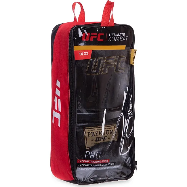 Боксерские перчатки
 на шнуровке кожаные UFC PRO Prem Lace Up UHK-75045 14унций