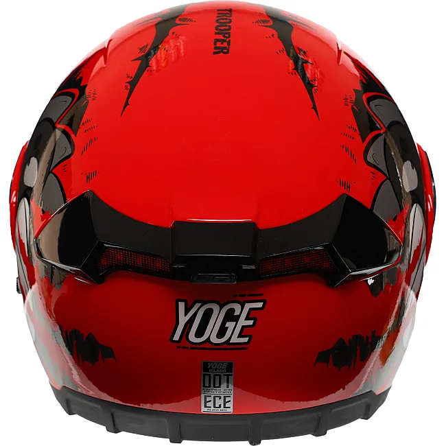 Шлем для мотоцикла модуляр
 YOGE Пасть крокодила M-9399-1 (Черный-красный)