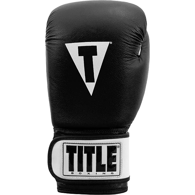 Боксерские перчатки TITLE Premier Leather Black/White (бинты 4м. в комплекте)