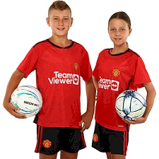 Распродажа! Футбольная форма детская с символикой клуба MANCHESTER UNITED домашняя 2024 SP-SPORT CO-7185 (Красный-черный)