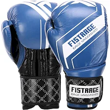 Перчатки для бокса кожаные FISTRAGE VL-4275 (Синий-черный)