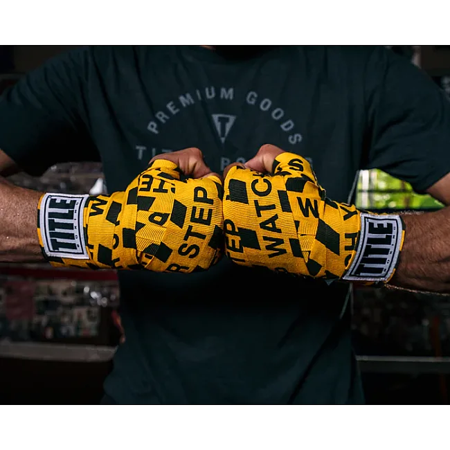 Бинты для бокса TITLE Boxing Print 450см Gold Black White