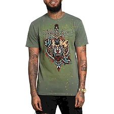 Футболка мужская AFFLICTION Alchemic Dagger Tee Olive Pigment Dye