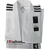 Кимоно для дзюдо Adidas Club (белое с черными полосами, J350W)