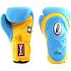 Перчатки для бокса TWINS Velcro Extra Design BGVL6-AV Yellow Lightblue