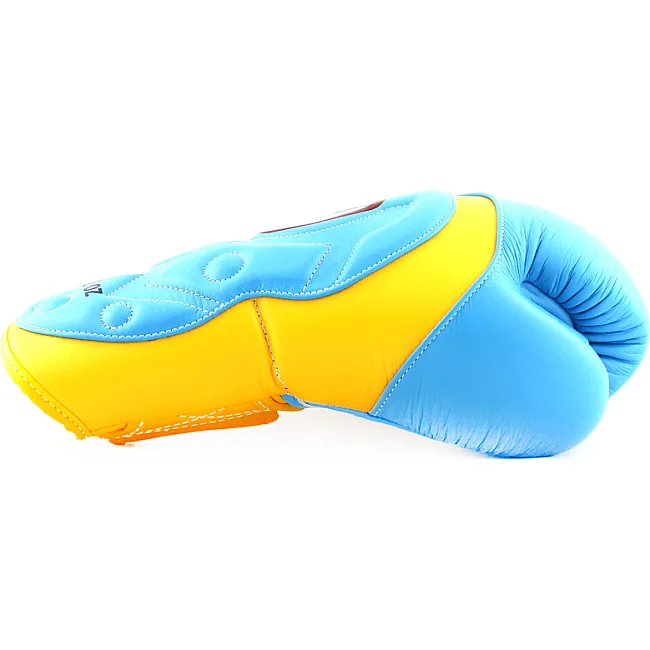 Перчатки для бокса TWINS Velcro Extra Design BGVL6-AV Yellow Lightblue