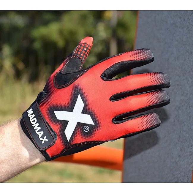 Рукавиці для фітнесу MADMAX MXG-101 X Gloves Black/Grey/Red