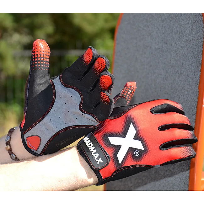 Рукавиці для фітнесу MADMAX MXG-101 X Gloves Black/Grey/Red