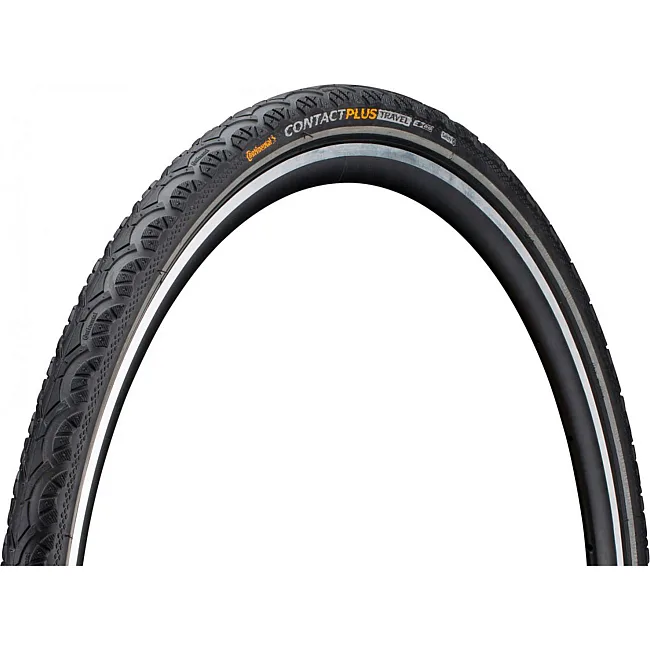 Покрышка на велосипед CONTINENTAL Contact Plus Travel, 28" | 700 X 47C | 28 X 1.75, черная, не складная, светоотражающая