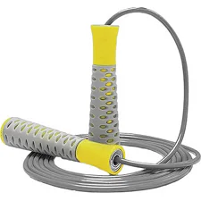 Скакалка POWERPLAY 4206 PRO+ Серо-желтая (2,75м)