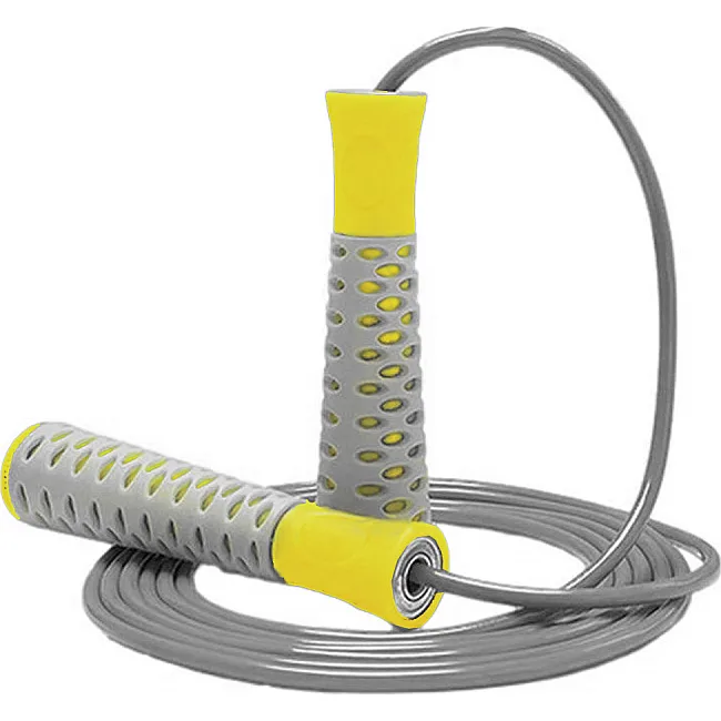 Скакалка POWERPLAY 4206 PRO+ Серо-желтая (2,75м)