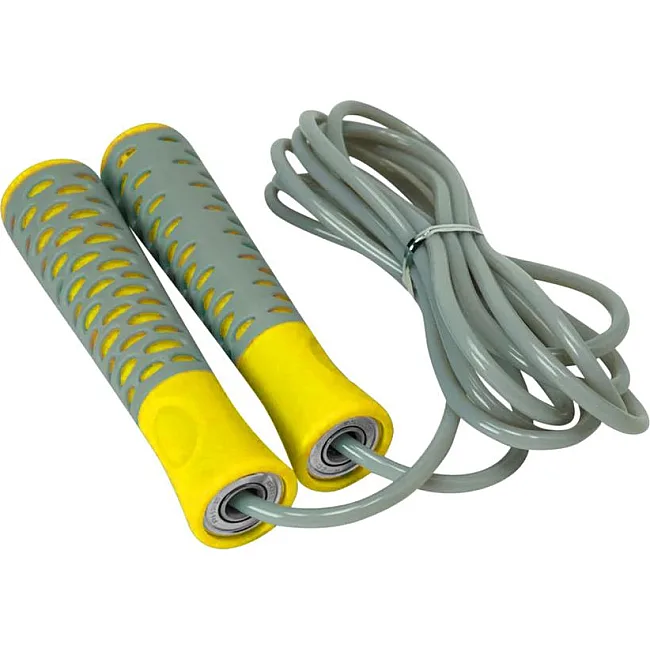 Скакалка POWERPLAY 4206 PRO+ Серо-желтая (2,75м)