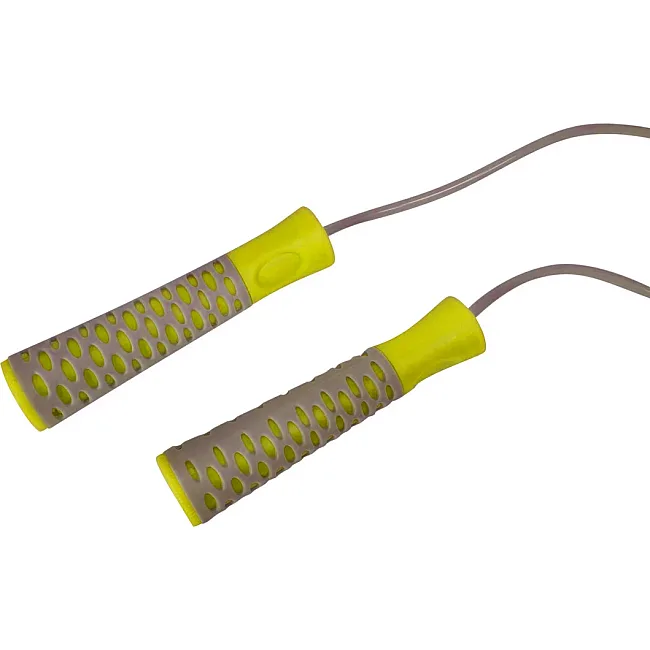 Скакалка POWERPLAY 4206 PRO+ Серо-желтая (2,75м)