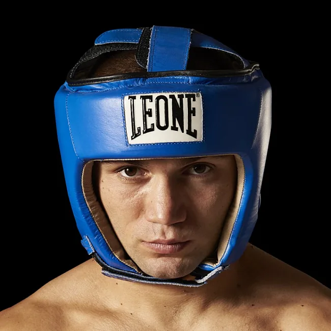 Турнирный боксерский шлем LEONE Contest Blue S
