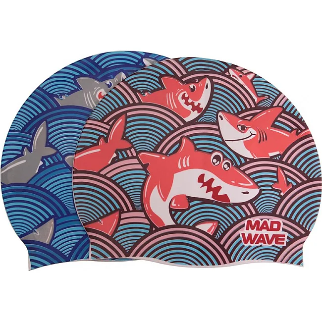 Шапочка для бассейна
 силиконовая юниорская MADWAVE
 Junior SHARKY M057911 (Бирюзовый)